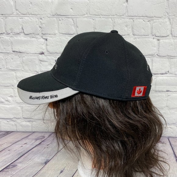 Oilfield Hat Cap Strap Back Black Gray Albian Sands Fort McMurray Alberta Oil - Picture 2 of 8